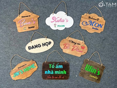 Bảng treo cửa nhiều kiểu đơn giản [Cute - Theo yêu cầu] KT khoảng 30x20cm YC-BANGHIEU-20